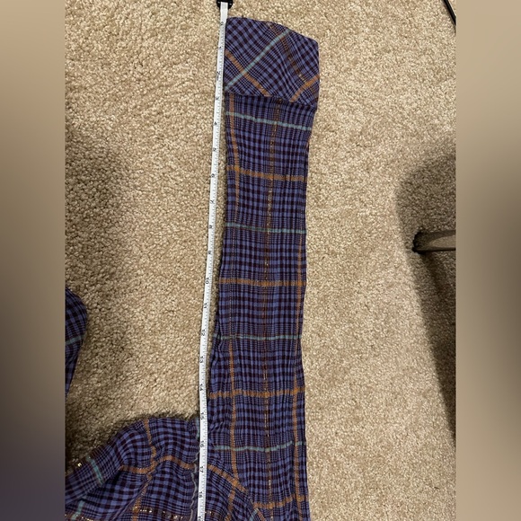 Free People Break My Stride Metallic Plaid Tunic Button-Up Shirt Violet Size S - Picture 8 of 10